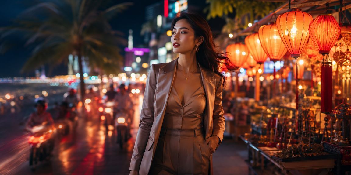 Người dùng theo dõi kèo bóng đá tại chợ đêm Phú Quốc qua điện thoại